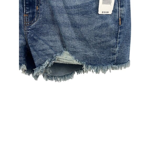 Denizen From Levis Mid-Rise Denim Shorts Sz 5 Blue Frayed Hem Distressed Casual - Picture 9 of 11